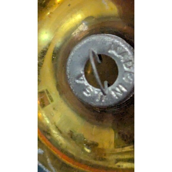 Vintage Shiny Brite Glass Christmas Ornaments Gold With Glitter Accents Made USA - Picture 5 of 6